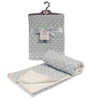BW-112-1049S: Baby Cotton Wrap With Spots- Sky