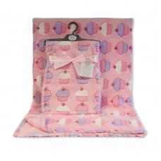 BW-112-1050: Baby Pink Printed Cupcake Wrap