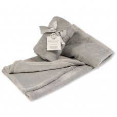 BW-112-1051G: Baby Plain Grey Rolled Plush Wrap