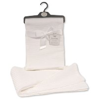 BW-112-1059: Baby Cotton Waffle Wrap- White