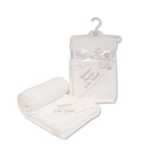 BW-112-2011: Baby 2 Layer Waffle Wrap - Welcome Precious to the World