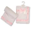BW-112-2013P: Baby Velour Bubble Wrap with Lace- Pink