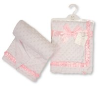 BW-112-2013P: Baby Velour Bubble Wrap with Lace- Pink