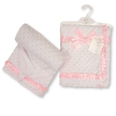 BW-112-2013P: Baby Velour Bubble Wrap with Lace- Pink