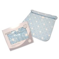 BW-112-2020S: Luxury Embossed Baby Pram Blanket in Box- Sky