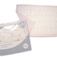 BW-112-2021P: Luxury Fluffy Baby Pram Blanket with Dots in Box- Pink