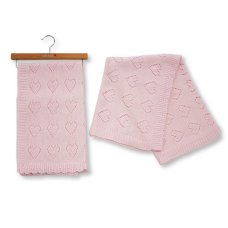 BW-112-2036P: Baby Cotton Heart Wrap on Hanger- Pink