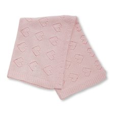 BW-112-2036P: Baby Cotton Heart Wrap on Hanger- Pink