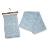 BW-112-2036S: Baby Cotton Heart Wrap on Hanger- Sky