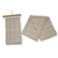 BW-112-2036TP: Baby Cotton Heart Wrap on Hanger- Taupe