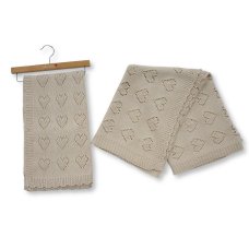BW-112-2036TP: Baby Cotton Heart Wrap on Hanger- Taupe