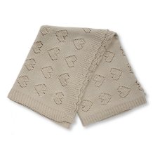 BW-112-2036TP: Baby Cotton Heart Wrap on Hanger- Taupe