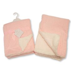 BW-112-2042P: Baby Flannel Sherpa Wrap- Pink