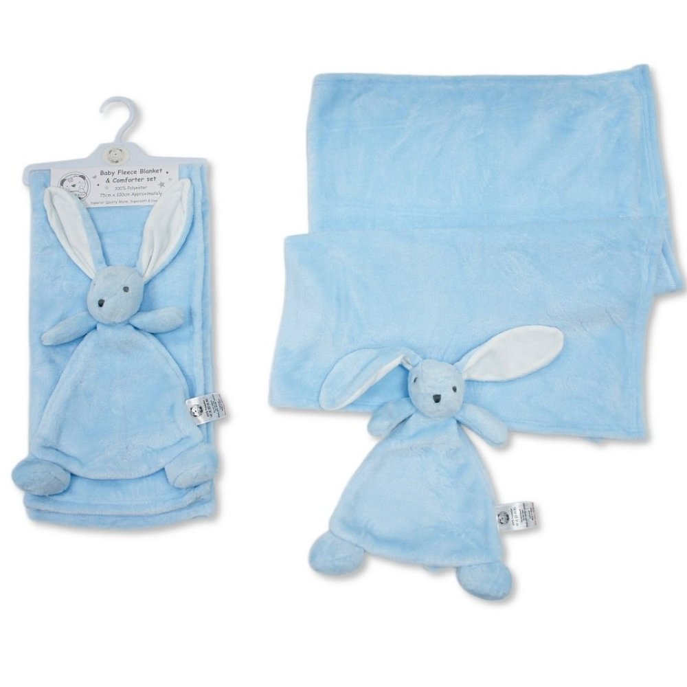 BW-112-2043S: Baby Plush Fleece Blanket and Bunny Comforter Set - Sky BW-112-2043S: Baby Plush Fleece Blanket and Bunny Comforter Set - Sky