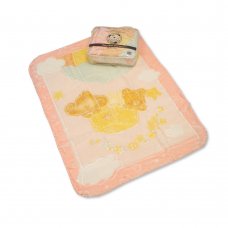 BW-112-710P: Baby Embossed Printed Mink Pram Blanket- Pink