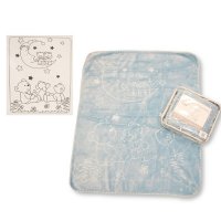BW-112-812S: Baby Embossed Mink Cot Blanket- Sky (110x140cm)