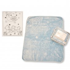 BW-112-812S: Baby Embossed Mink Cot Blanket- Sky (110x140cm)