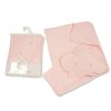 BW-120-106P: Baby 3d Hooded Towel - Elephant- Pink