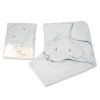 BW-120-106S: Baby 3d Hooded Towel - Elephant- Sky