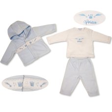 BW-13-430: Baby Boys Velour 3 Piece Outfit- Prince (NB-6 Months)