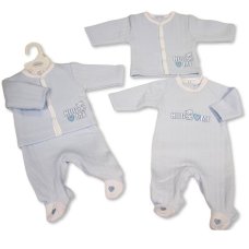 BW-13-450: Baby Boys Quilted 2 Piece Outfit - Hug Me (NB-6 Months)