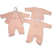 BW-13-452: Baby Girls Quilted 2 Piece Outfit - Hug Me (NB-6 Months)