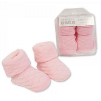 BW-6115-2114P: Baby Diamond Design Socks in Box - Pink