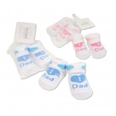 BW-61-2117: Baby Socks in Mesh Bag - I Love Dad