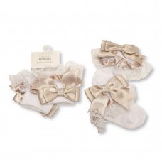 BW-61-2220TP: Baby Lace Socks With Bow - Tope (0-18 Months)