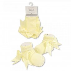 BW-61-2221L: Baby Socks with Bow - Lemon (0-18 Months)