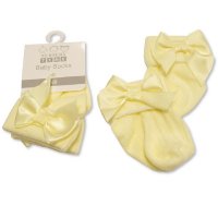 BW-61-2223L: Baby Socks With Bow - Lemon (NB-3 Months)