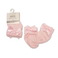 BW-61-2223P: Baby Socks With Bow - Pink (NB-3 Months)