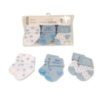 BW-61-2231: Baby Boys 3 Pack Socks- Prince (0-6 Months)