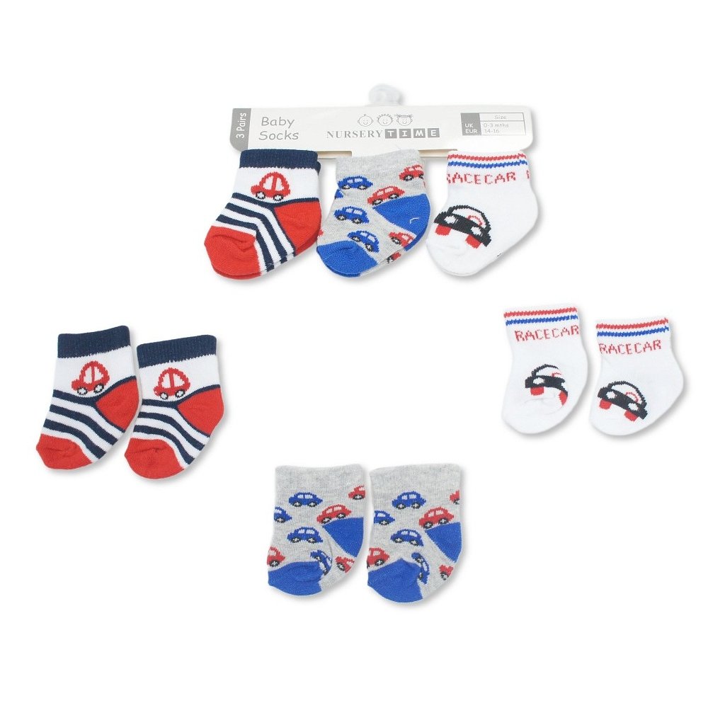 BW-61-2244: Baby Boys 3 Pack Socks (0-6 Months) BW-61-2244: Baby Boys 3 Pack Socks (0-6 Months)