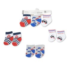 BW-61-2244: Baby Boys 3 Pack Socks (0-6 Months)