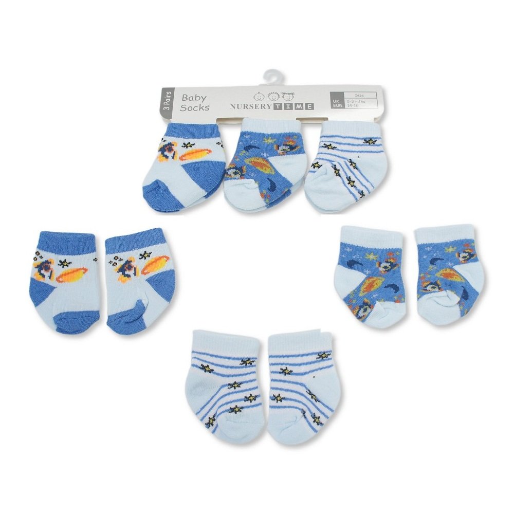 BW-61-2246: Baby Boys 3 Pack Socks (0-6 Months) BW-61-2246: Baby Boys 3 Pack Socks (0-6 Months)