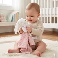 C05755: Bunny Bubble Velour Comforter- Dusky Pink