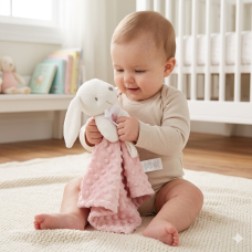 C05755: Bunny Bubble Velour Comforter- Dusky Pink