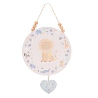 CG2032B: Petit Cheri Lion Round Plaque - Baby Boy