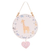CG2032P: Petit Cheri Giraffe Round Plaque - Baby Girl