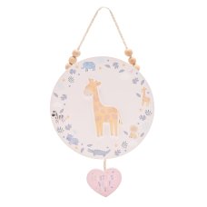 CG2032P: Petit Cheri Giraffe Round Plaque - Baby Girl