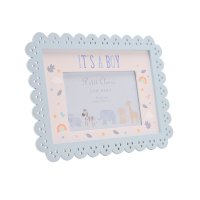 CG2034B: Petit Cheri Scallop Frame 6" x 4" Blue - Its A Boy