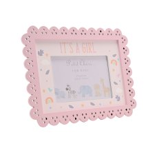 CG2034P: Petit Cheri Scallop Frame 6" x 4" Pink - Its A Girl