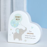 CG2064: Hello Baby Ceramic Mantel Heart - Baby Boy