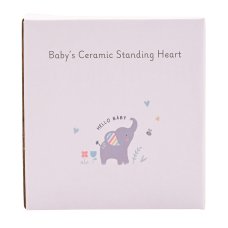 CG2064: Hello Baby Ceramic Mantel Heart - Baby Boy