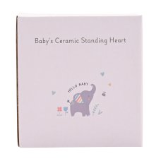 CG2065: Hello Baby Ceramic Mantel Heart - Baby Boy