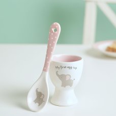 CG2082: Hello Baby 2 Piece Egg Cup & Spoon Set - Pink