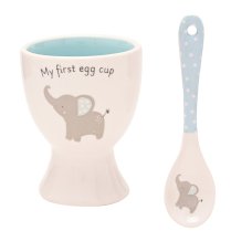 CG2083: Hello Baby 2 Piece Egg Cup & Spoon Set - Blue