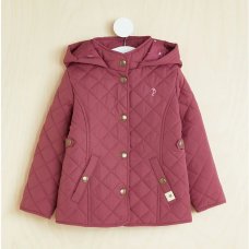 GX481: Girls Burgundy Quilted Coat (2-3 Years)