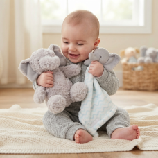 D06333: Baby Elephant Plush Toy & Comforter Set